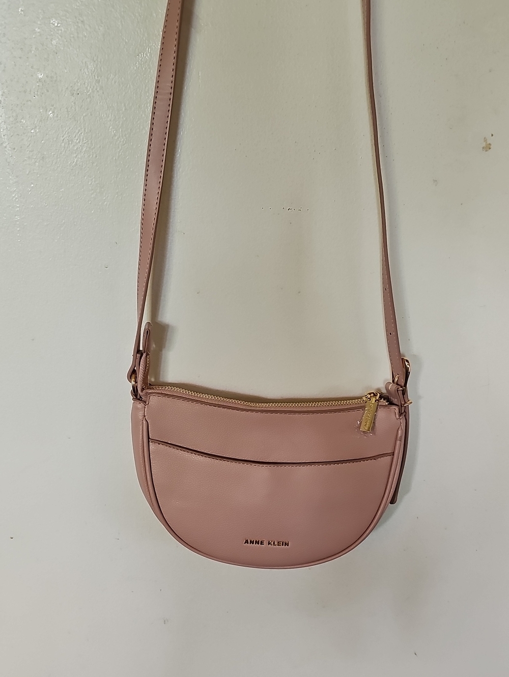 Anne Klein Rose Pink Crossbody Saddle Bag